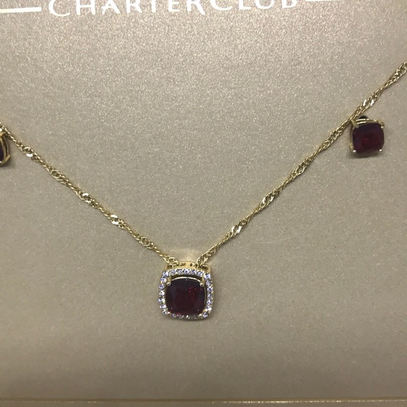 Ruby Red Crystal  Necklace & Earring set [JW-59] - Picture 3 of 4